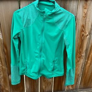 Green running jacket